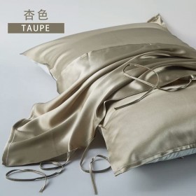 Pure Silk Pillow Case Taupe Oblong Silk Pillow Case